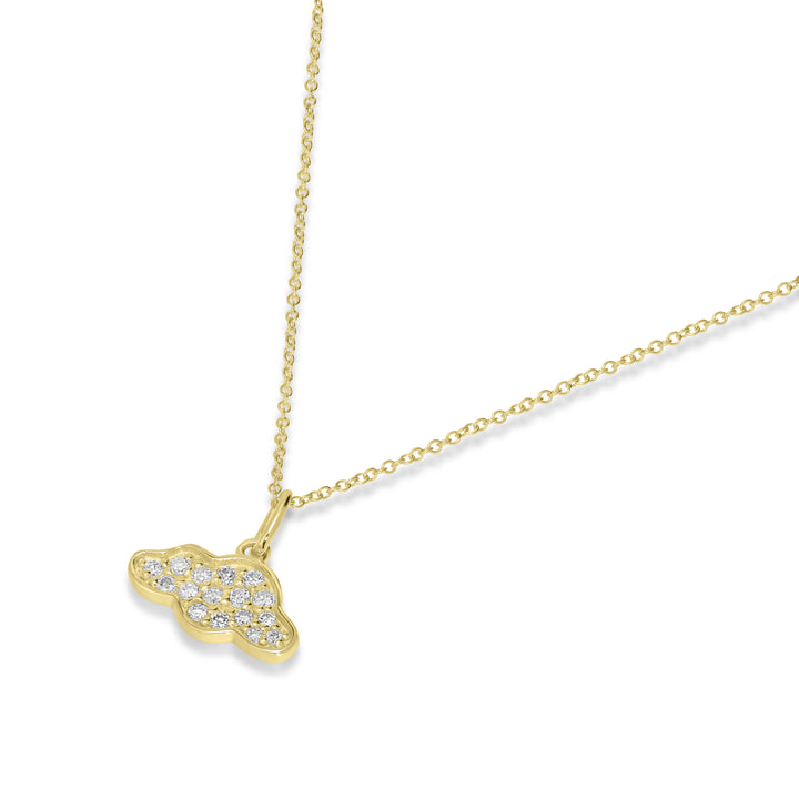 0.18 Cts White Diamond Pendant in 14K Yellow Gold