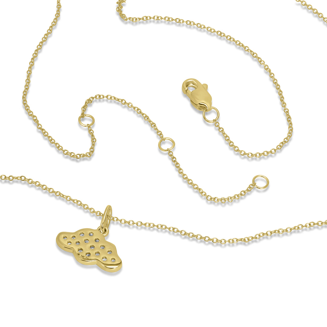 0.18 Cts White Diamond CLOUD Pendant in 14K Yellow Gold