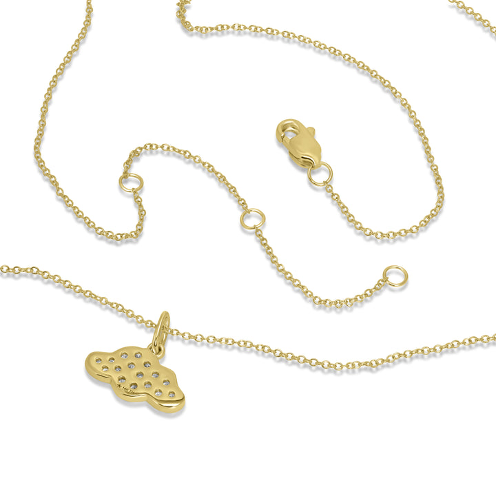 0.18 Cts White Diamond CLOUD Pendant in 14K Yellow Gold