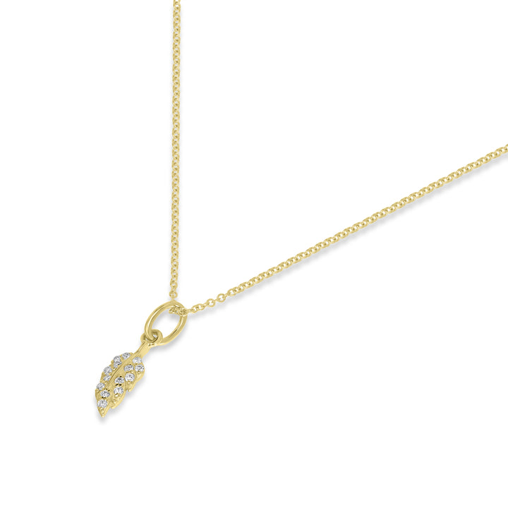 0.06 Cts White Diamond Pendant in 14K Yellow Gold