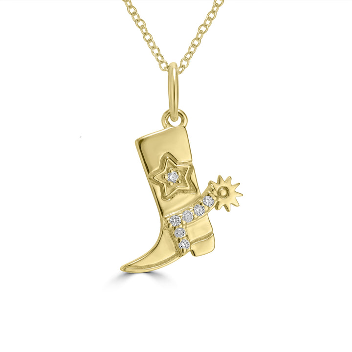 0.03 Cts White Diamond Pendant in 14K Yellow Gold