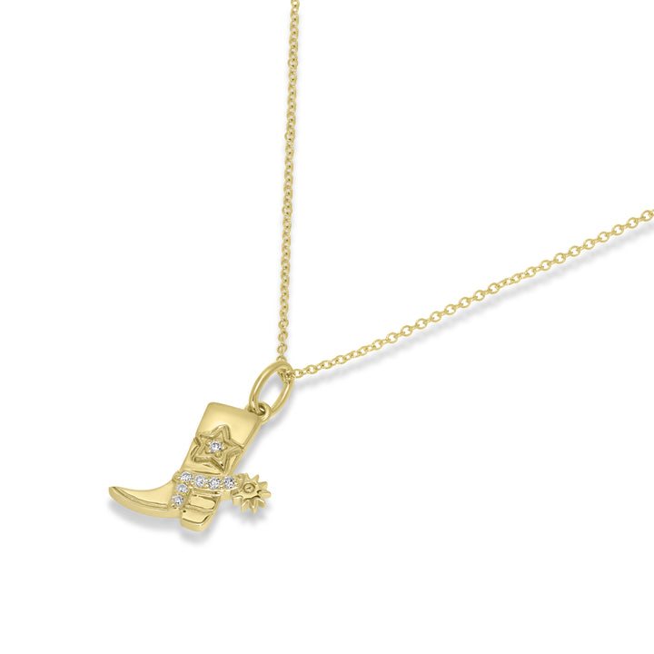 0.03 Cts White Diamond Pendant in 14K Yellow Gold