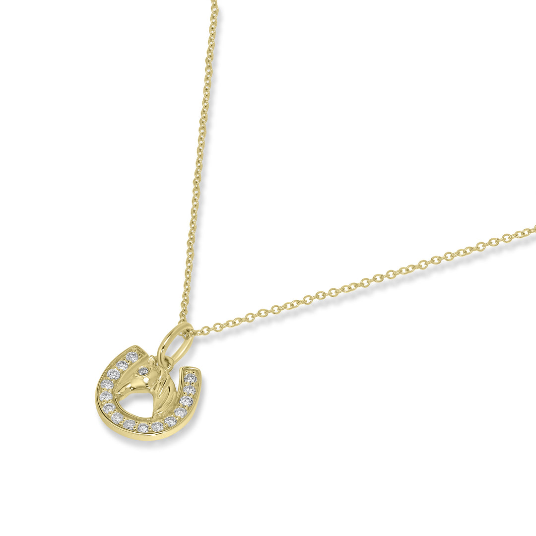 0.12 Cts White Diamond Pendant in 14K Yellow Gold