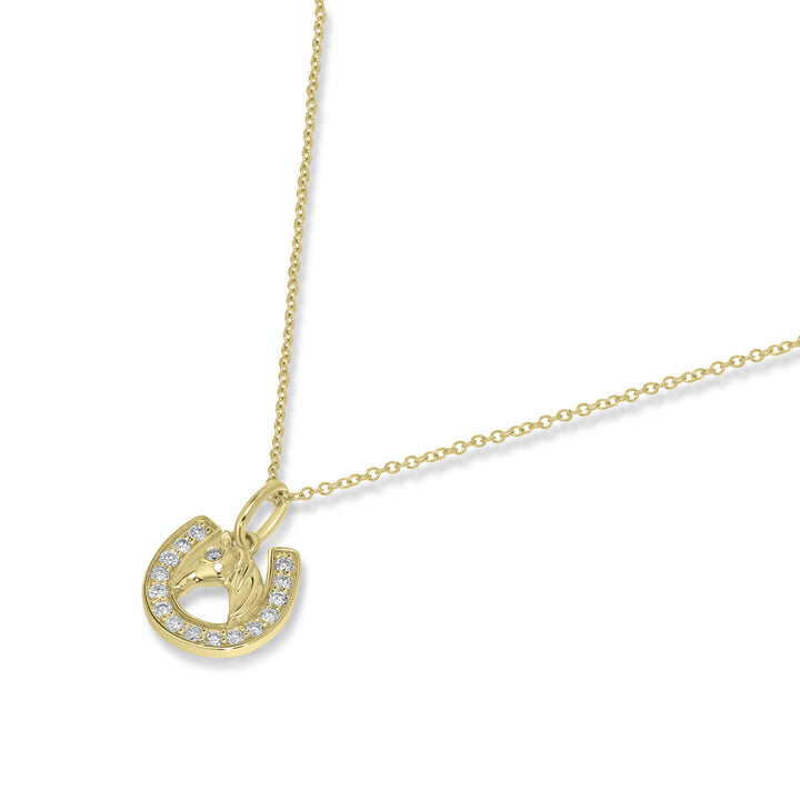 0.12 Cts White Diamond Pendant in 14K Yellow Gold
