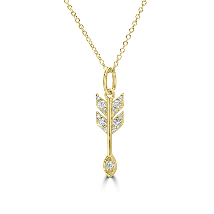 0.42 Cts White Diamond Pendant in 14K Yellow Gold
