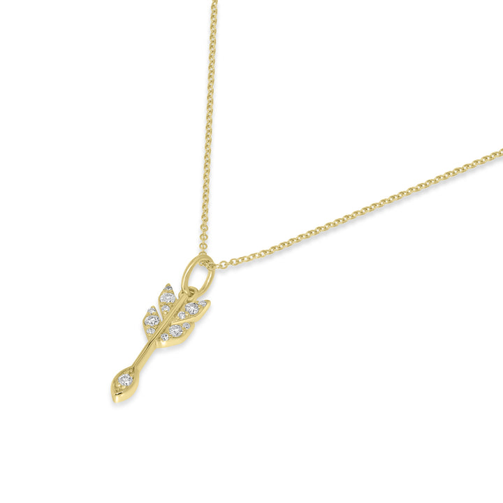 0.42 Cts White Diamond Pendant in 14K Yellow Gold