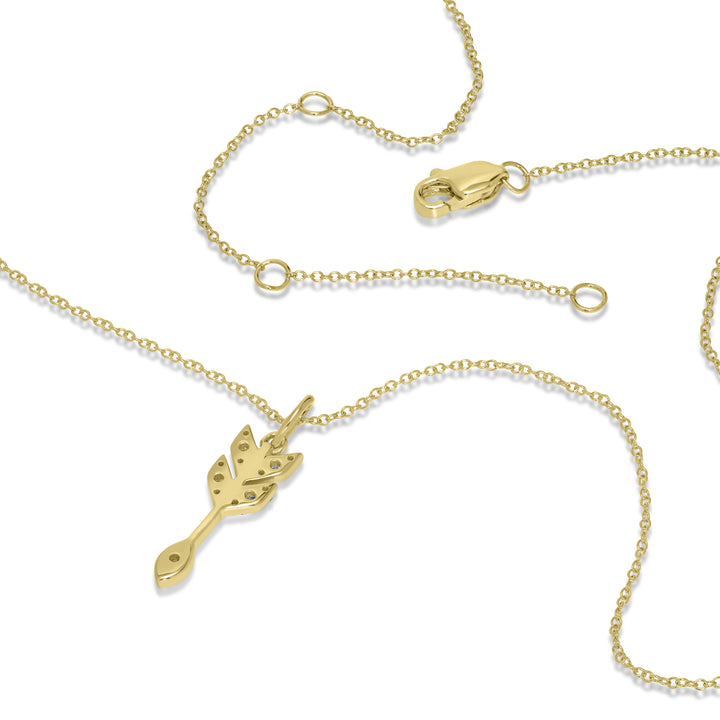 0.42 Cts White Diamond ARROW Pendant in 14K Yellow Gold