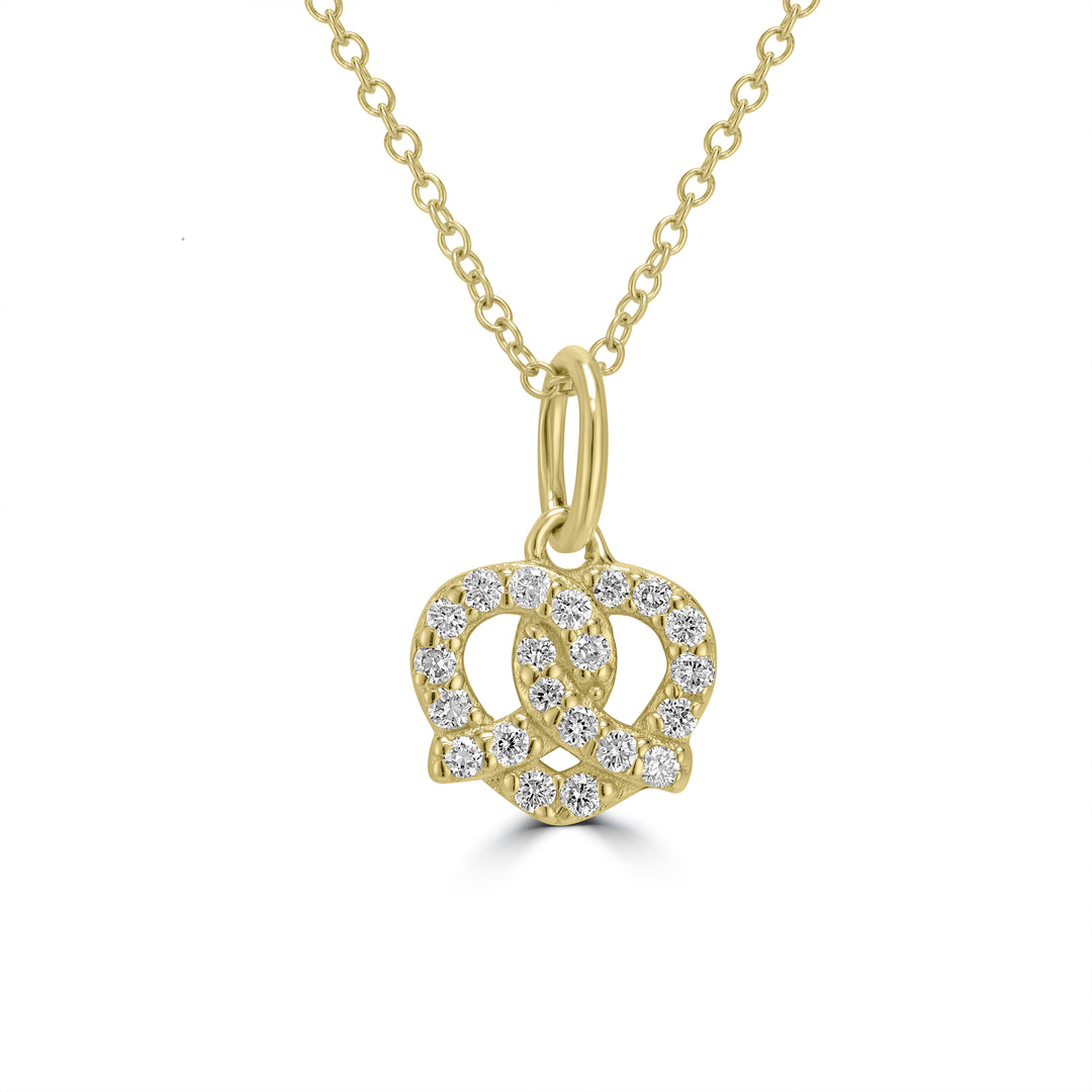 0.11 Cts White Diamond Pendant in 14K Yellow Gold