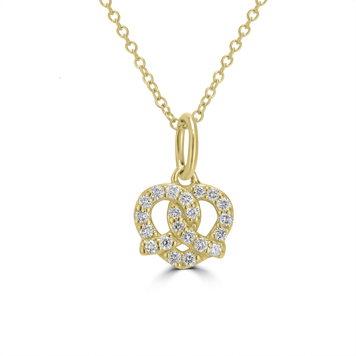 0.11 Cts White Diamond Pendant in 14K Yellow Gold