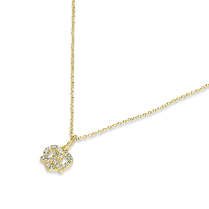 0.11 Cts White Diamond Pendant in 14K Yellow Gold