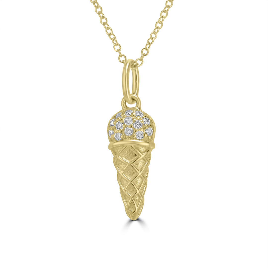 0.07 Cts White Diamond Pendant in 14K Yellow Gold
