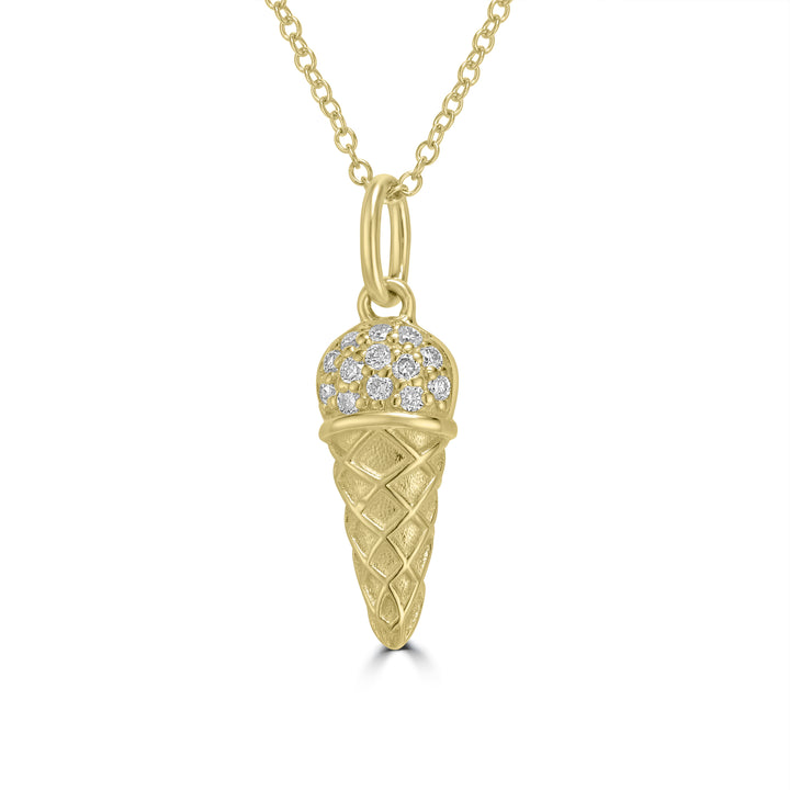 0.07 Cts White Diamond Pendant in 14K Yellow Gold