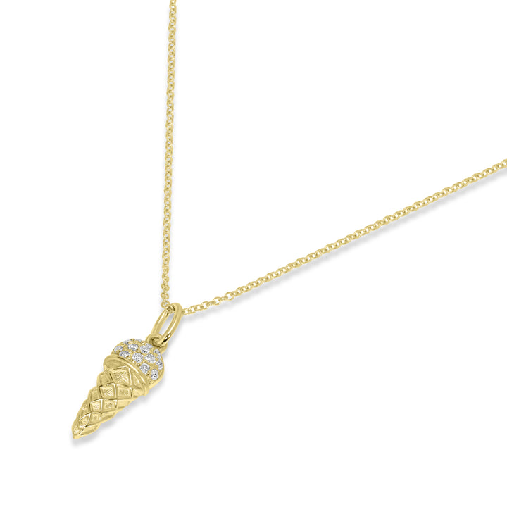 0.07 Cts White Diamond Pendant in 14K Yellow Gold