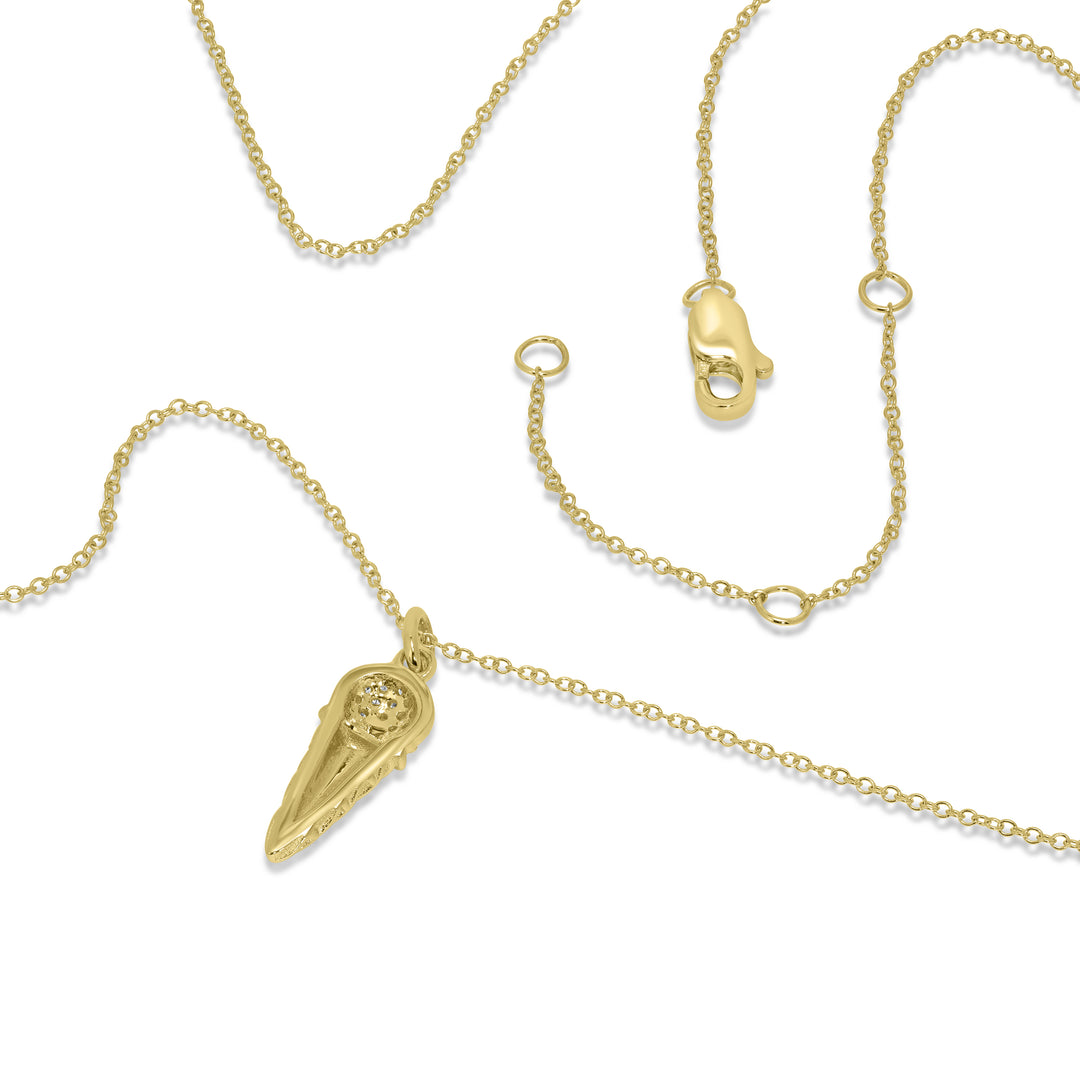 0.07 Cts White Diamond ICE CREAM Pendant in 14K Yellow Gold