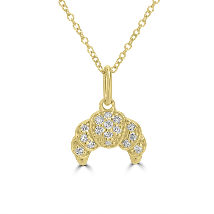 0.09 Cts White Diamond Pendant in 14K Yellow Gold