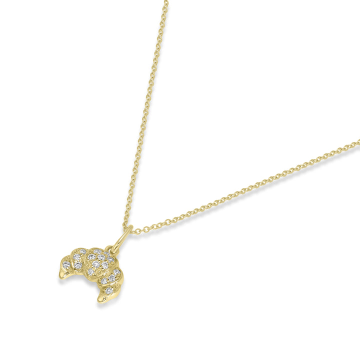 0.09 Cts White Diamond Pendant in 14K Yellow Gold