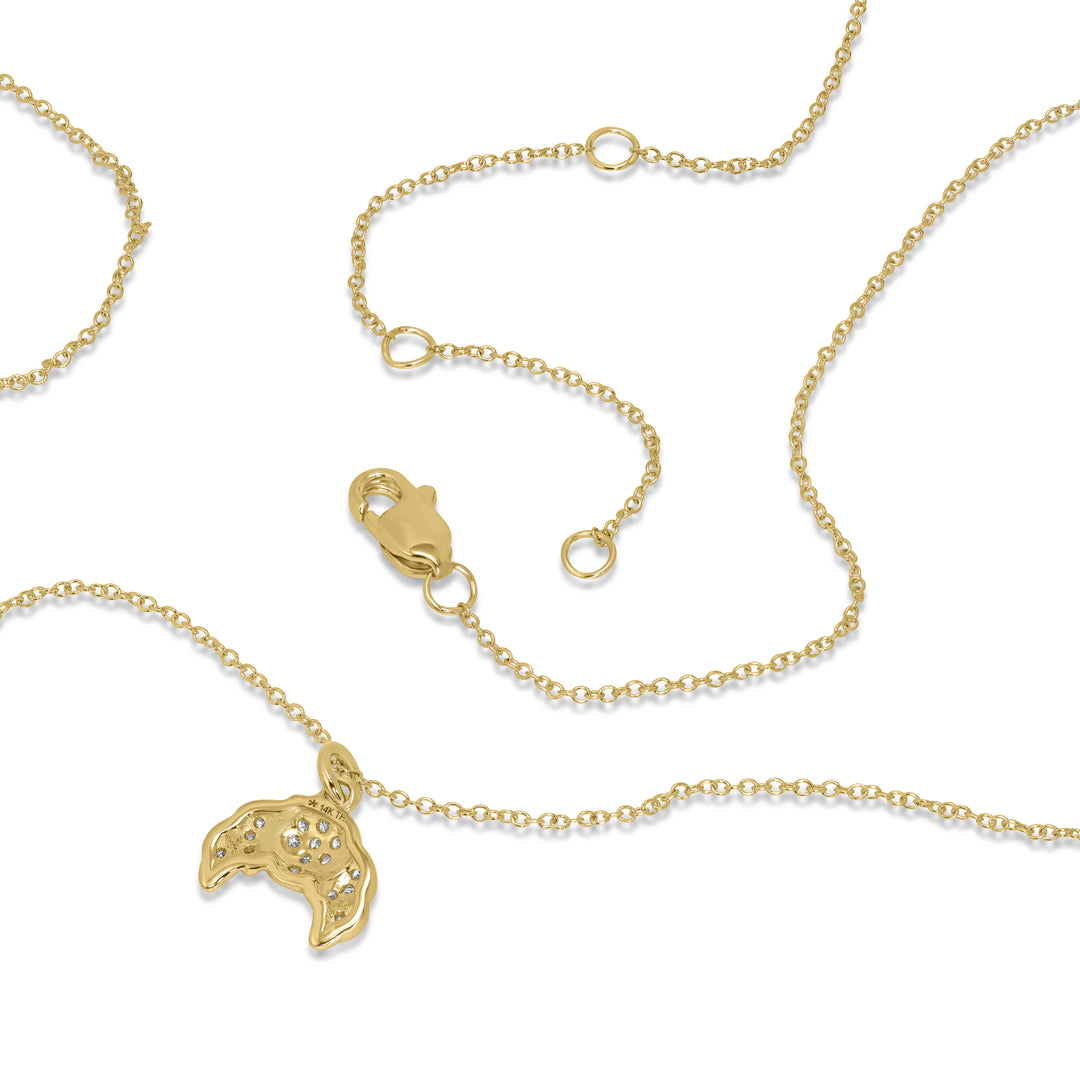 0.09 Cts White Diamond CROISSANT  Pendant in 14K Yellow Gold