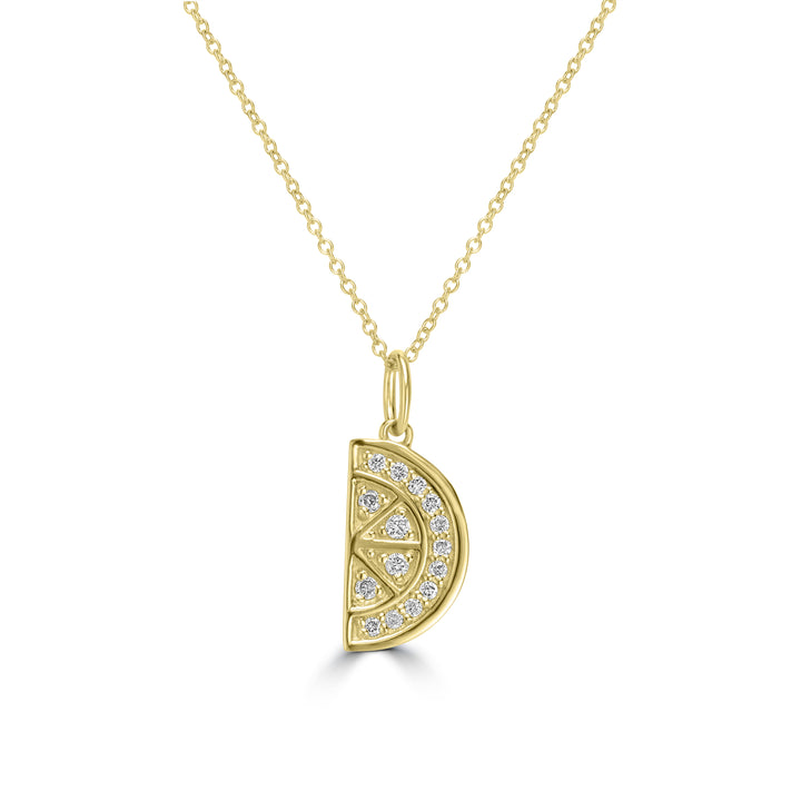0.13 Cts White Diamond Pendant in 14K Yellow Gold