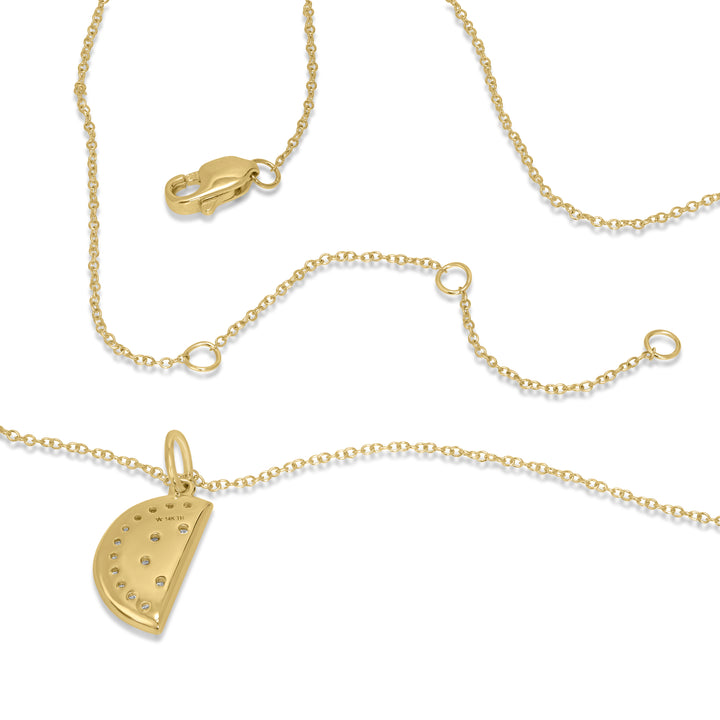 0.13 Cts White Diamond LIME Pendant in 14K Yellow Gold