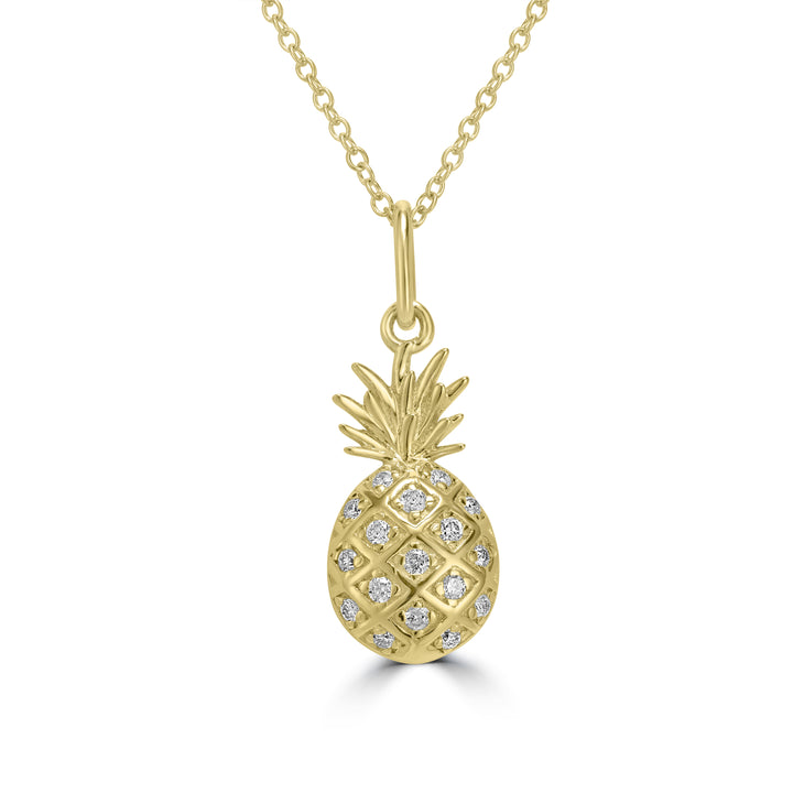 0.08 Cts White Diamond Pendant in 14K Yellow Gold