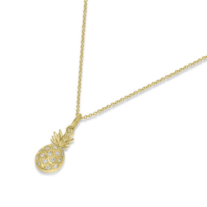 0.08 Cts White Diamond Pendant in 14K Yellow Gold