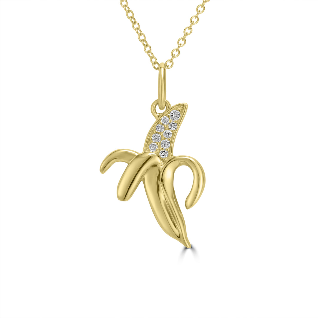 0.04 Cts White Diamond Pendant in 14K Yellow Gold