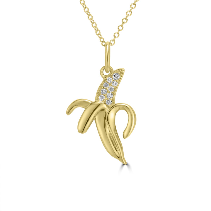 0.04 Cts White Diamond Pendant in 14K Yellow Gold