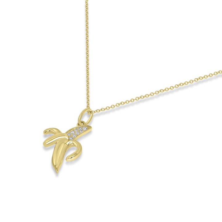 0.04 Cts White Diamond Pendant in 14K Yellow Gold