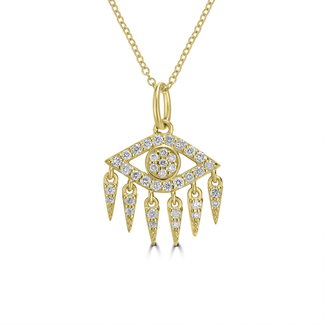0.21 Cts White Diamond Pendant in 14K Yellow Gold