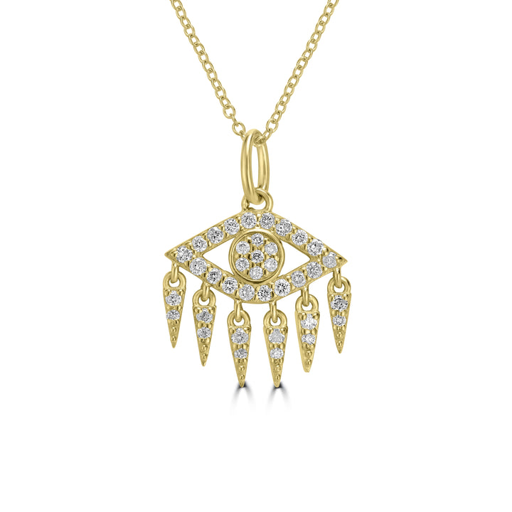 0.21 Cts White Diamond Pendant in 14K Yellow Gold