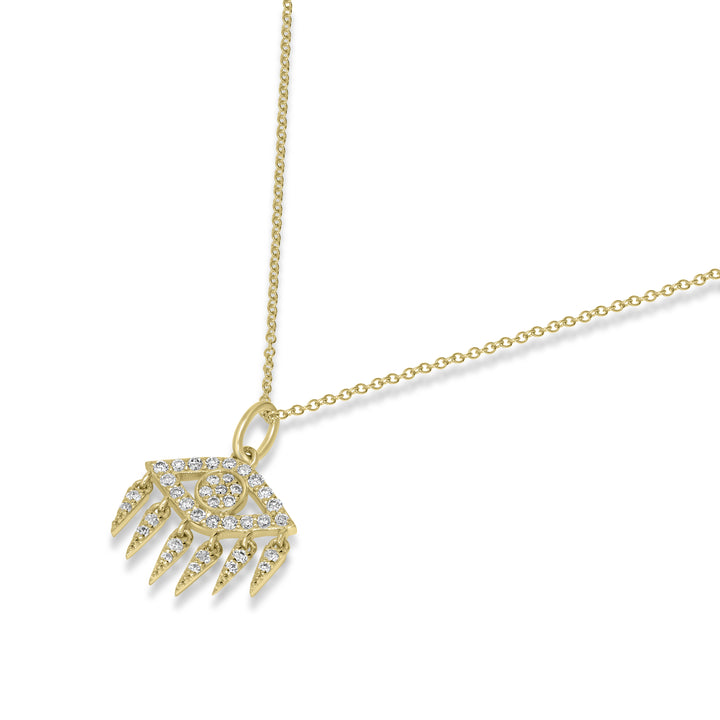 0.21 Cts White Diamond Pendant in 14K Yellow Gold