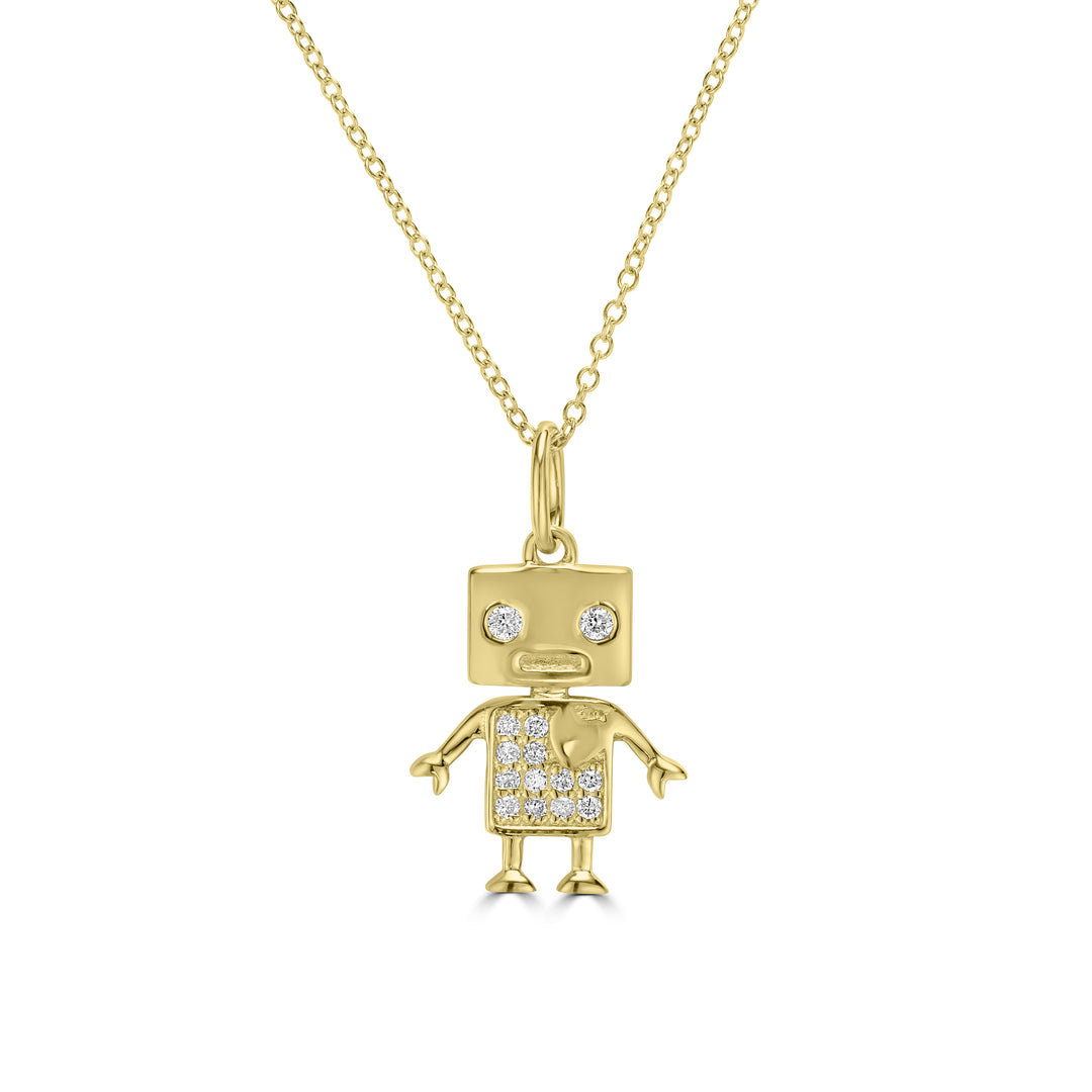 0.07 Cts White Diamond Pendant in 14K Yellow Gold