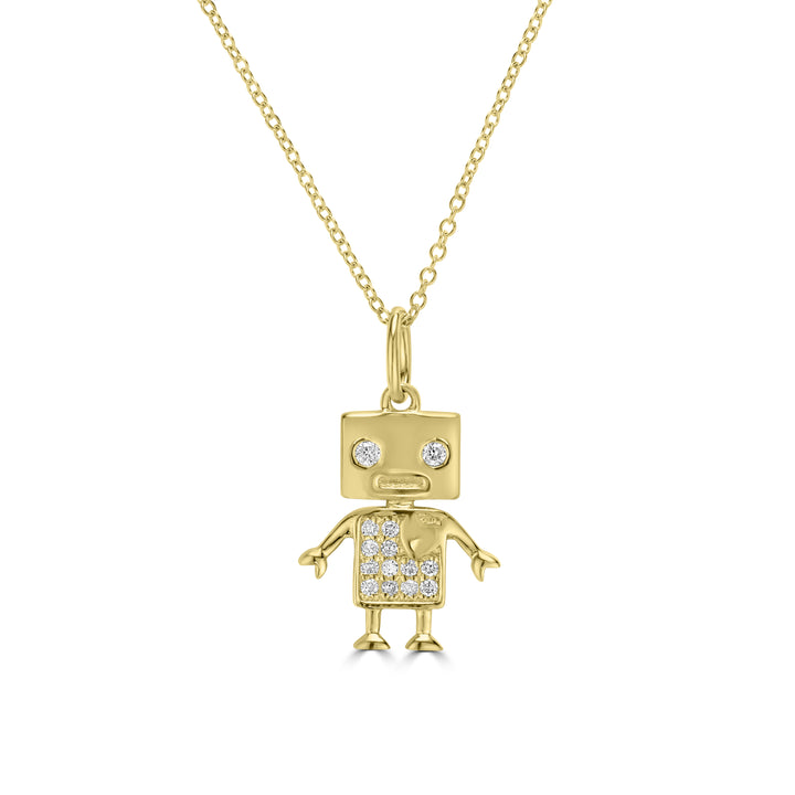 0.07 Cts White Diamond Pendant in 14K Yellow Gold