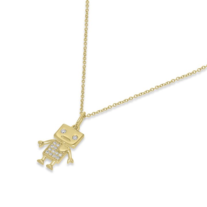 0.07 Cts White Diamond Pendant in 14K Yellow Gold