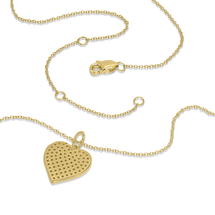 0.38 Cts White Diamond HEART Pendant in 14K Yellow Gold
