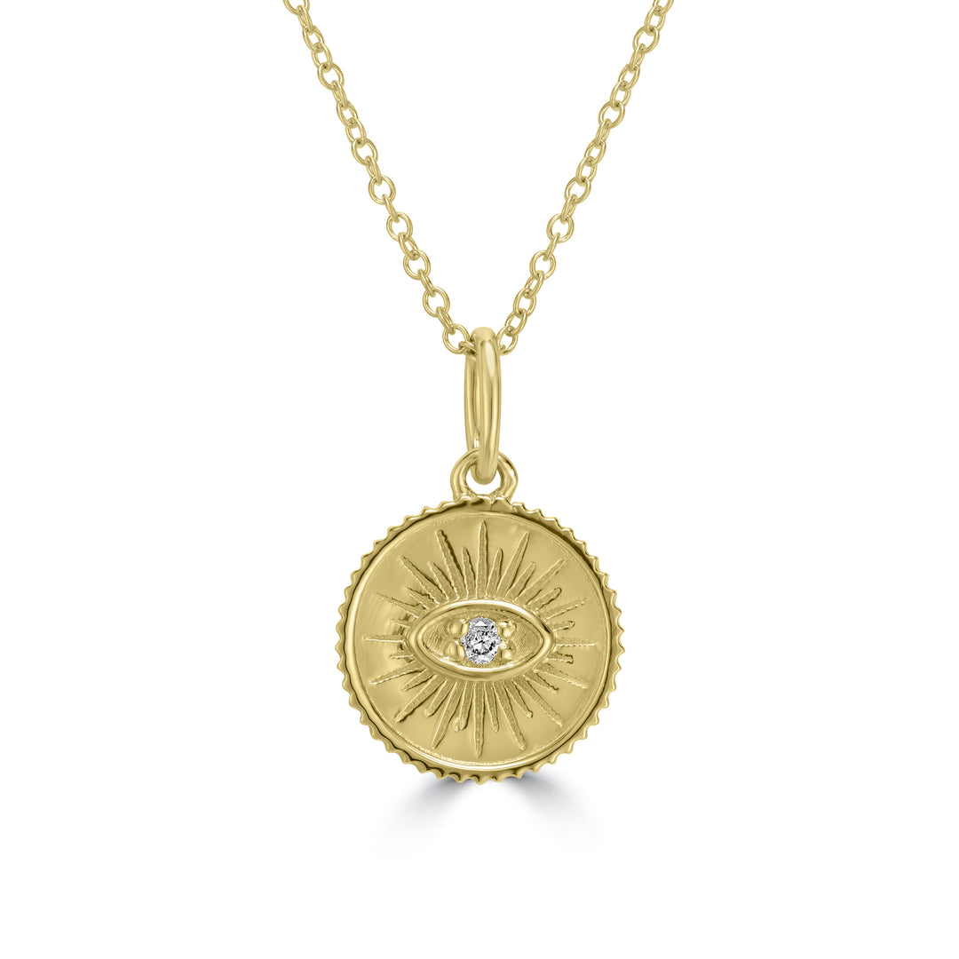 0.02 Cts White Diamond Pendant in 14K Yellow Gold