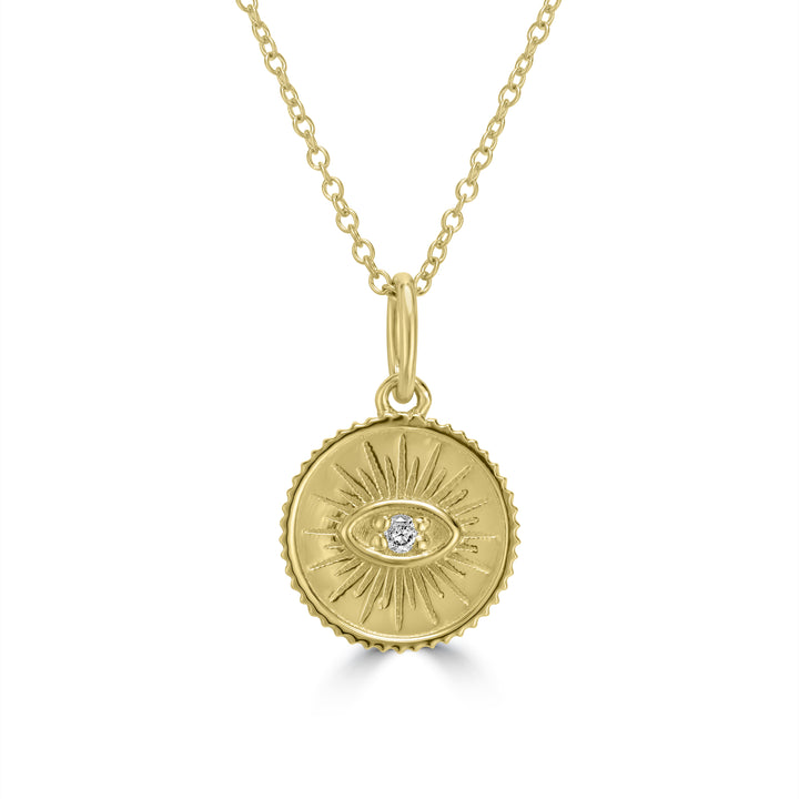 0.02 Cts White Diamond Pendant in 14K Yellow Gold