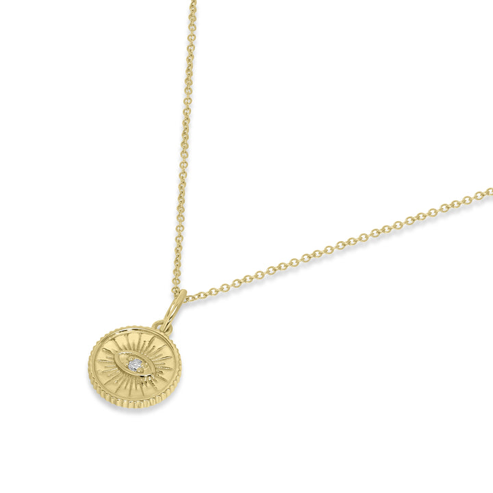 0.02 Cts White Diamond Pendant in 14K Yellow Gold