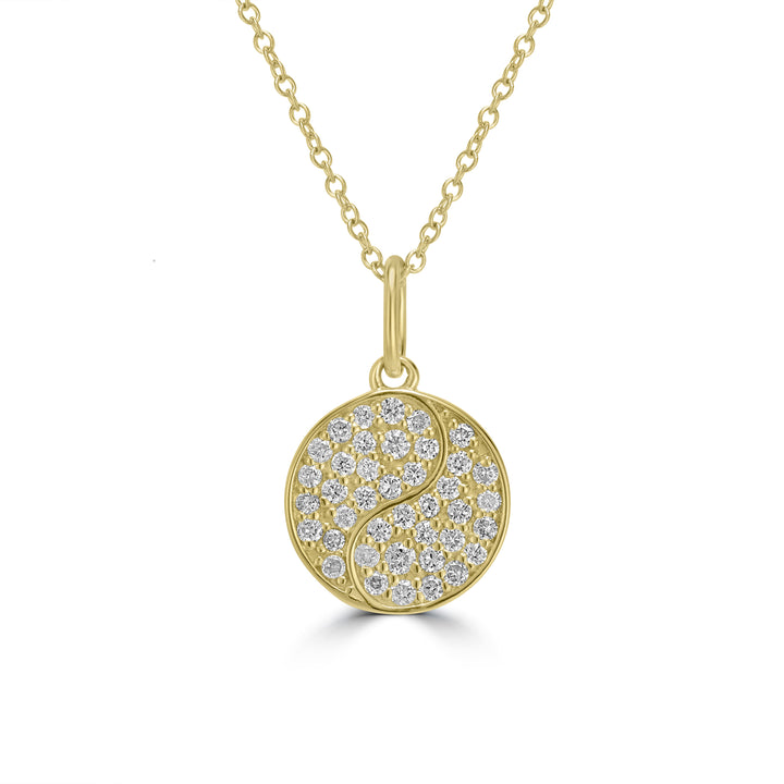 0.33 Cts White Diamond Pendant in 14K Yellow Gold