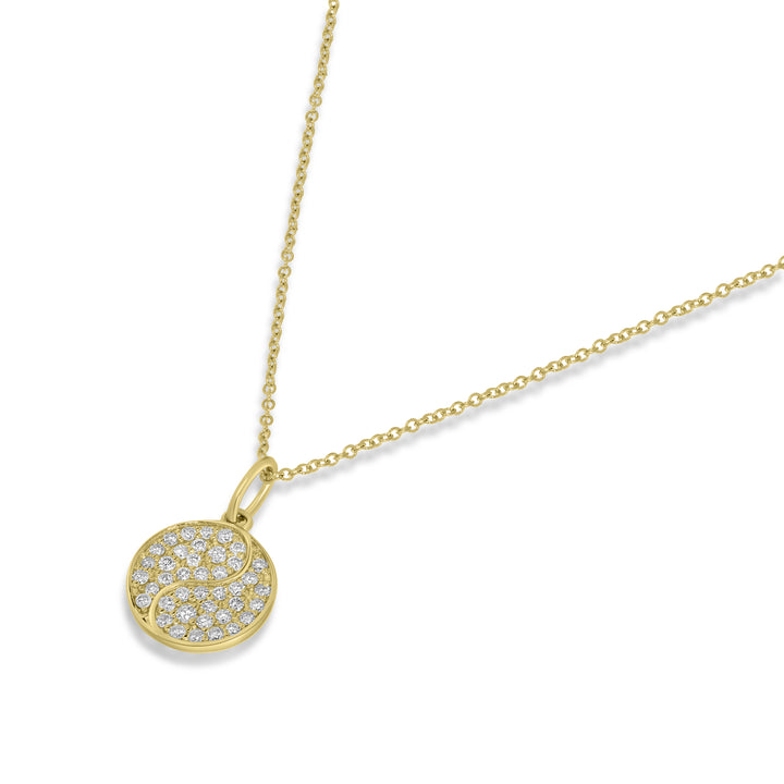 0.33 Cts White Diamond Pendant in 14K Yellow Gold