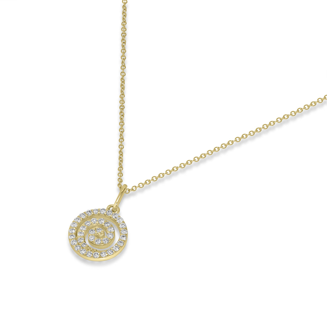 0.20 Cts White Diamond Pendant in 14K Yellow Gold