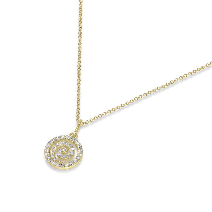 0.20 Cts White Diamond Pendant in 14K Yellow Gold