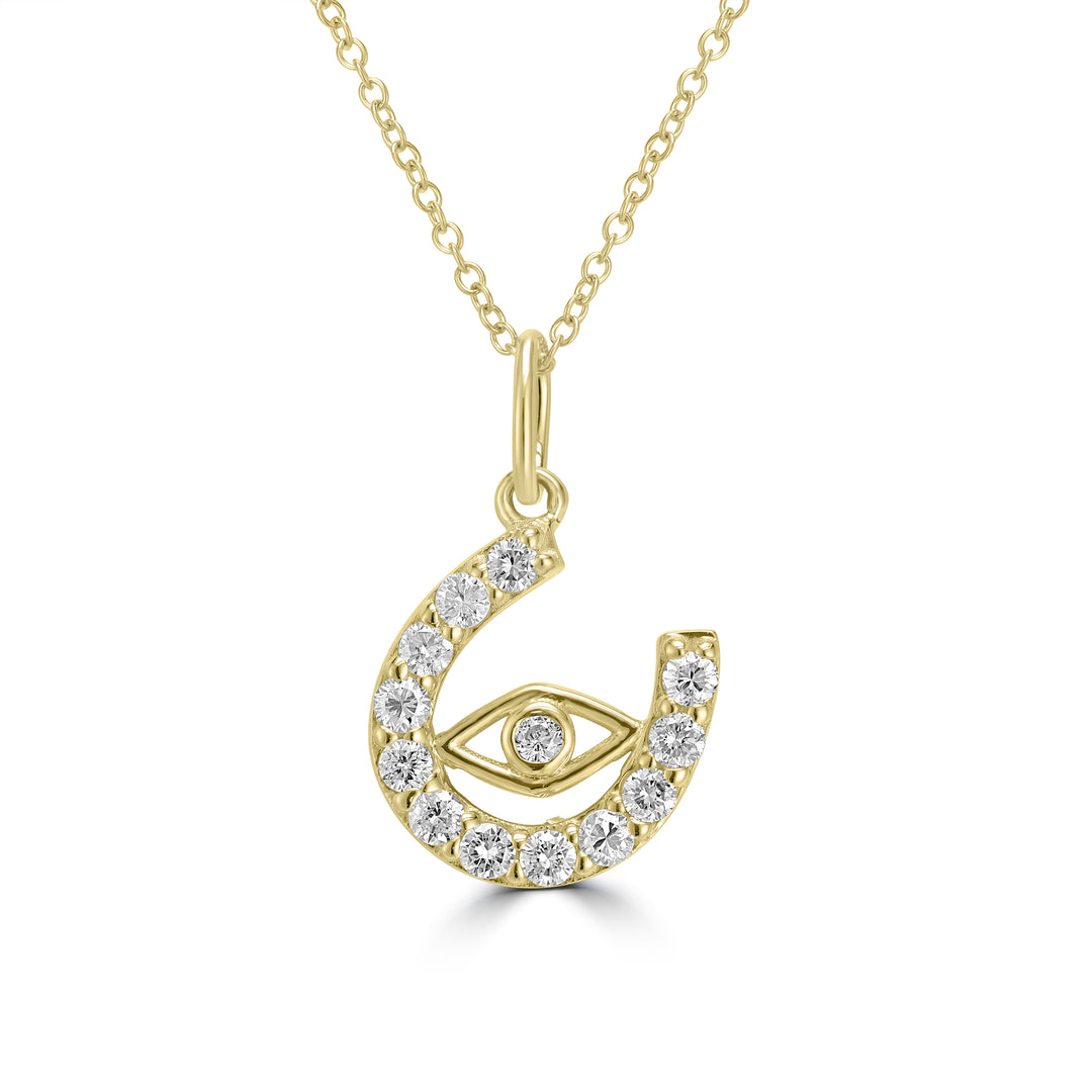 0.28 Cts White Diamond Pendant in 14K Yellow Gold