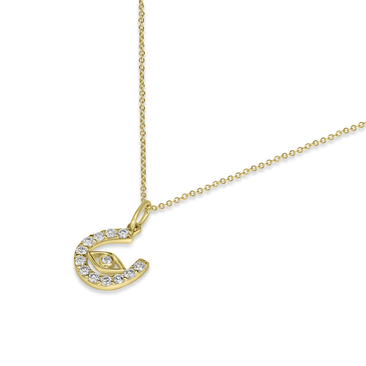 0.28 Cts White Diamond Pendant in 14K Yellow Gold