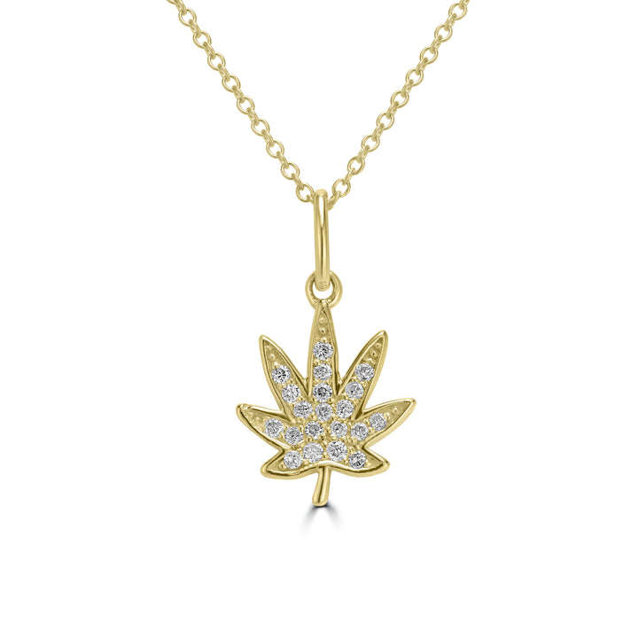 0.09 Cts White Diamond Pendant in 14K Yellow Gold