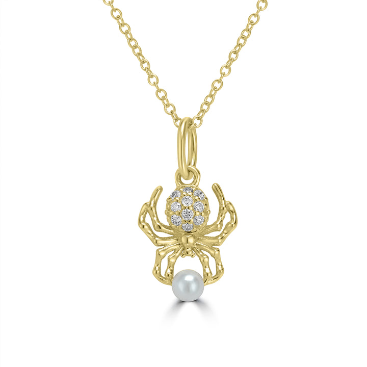 0.17 Cts White Diamond Pendant in 14K Yellow Gold