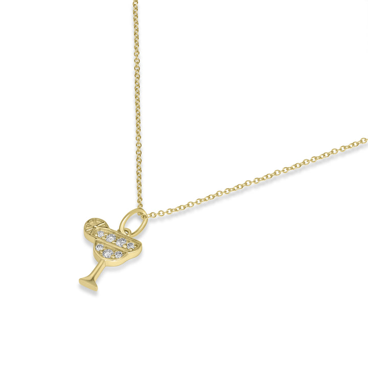 0.10 Cts White Diamond Pendant in 14K Yellow Gold