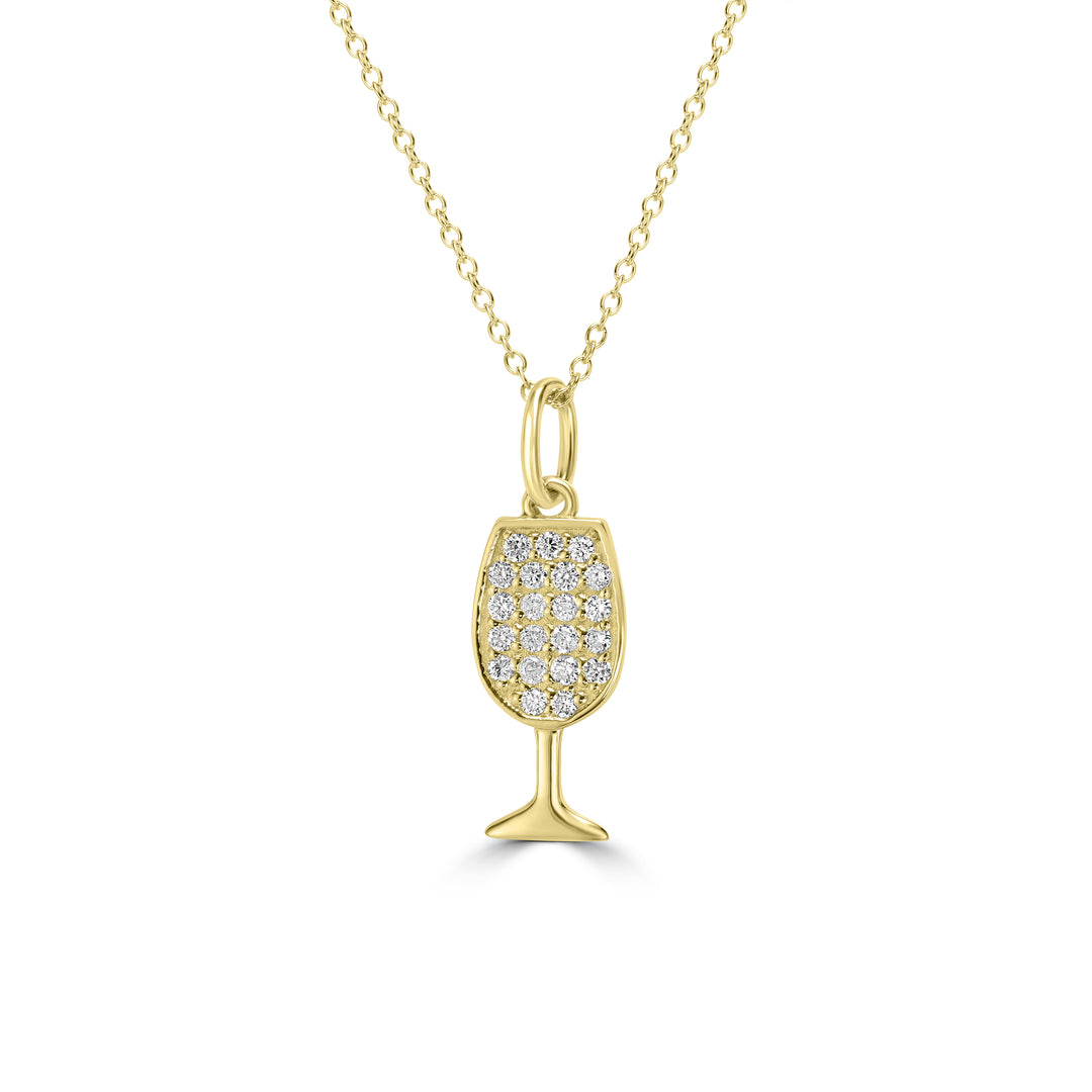 0.14 Cts White Diamond Pendant in 14K Yellow Gold