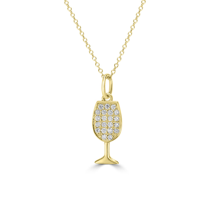 0.14 Cts White Diamond Pendant in 14K Yellow Gold
