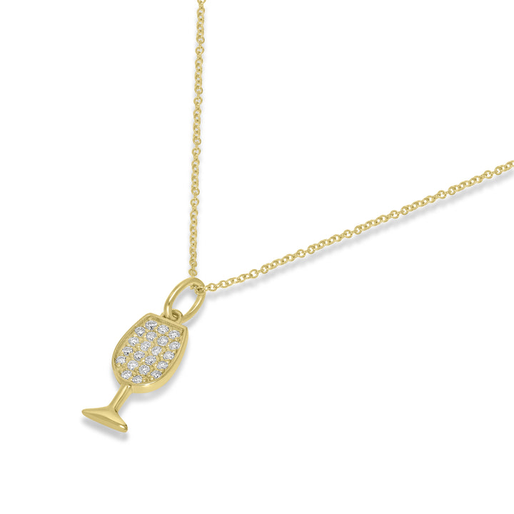 0.14 Cts White Diamond Pendant in 14K Yellow Gold